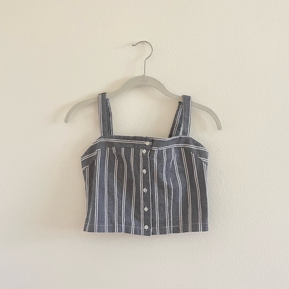 Brandy Melville gray striped crop top - Picture 1 of 3